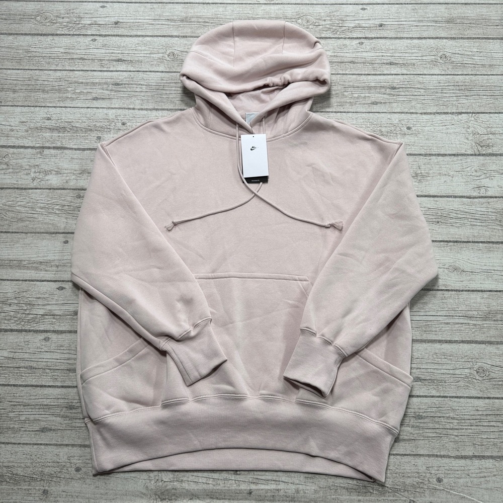 NEW Nike Hoodie Women's Large Pink Oversized Fit Fleece Pullover Athletic Lounge